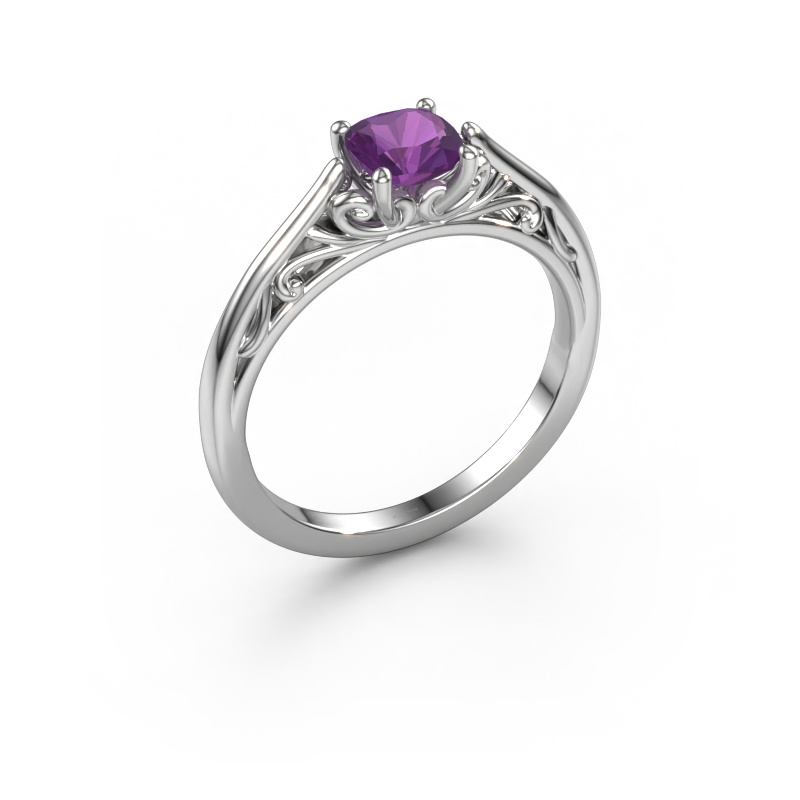 Bild von Verlobungsring Shannon cus 950 Platin Amethyst 5 mm