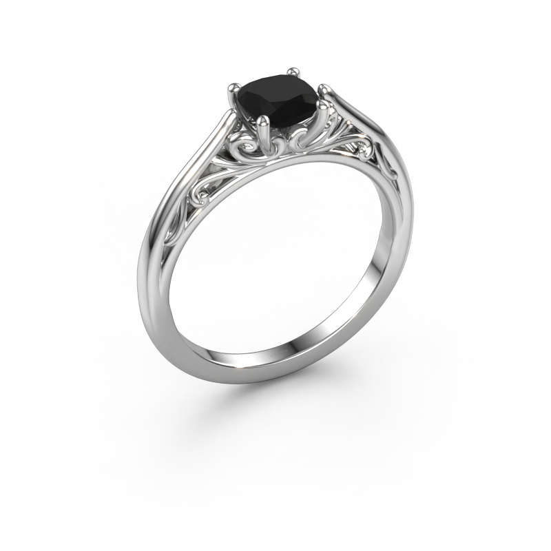 Image of Engagement ring Shannon cus 585 white gold Black diamond 0.70 crt