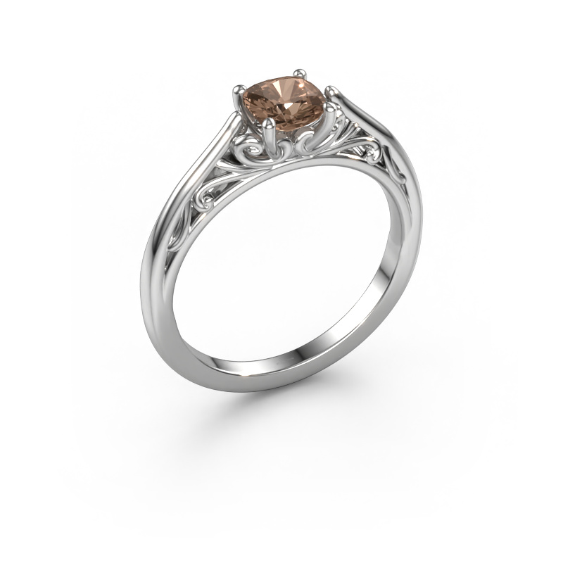 Image of Engagement ring Shannon cus 585 white gold Brown diamond 0.70 crt