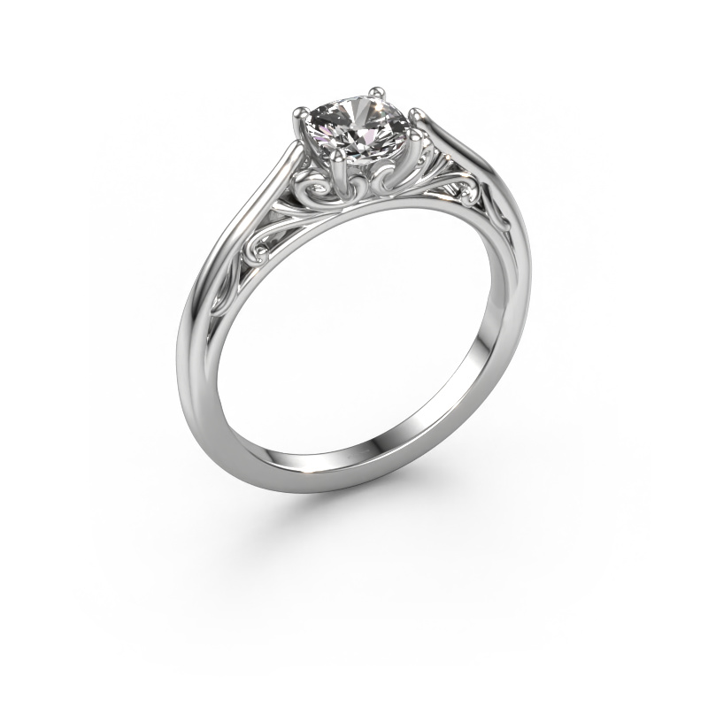 Image of Engagement ring Shannon cus 950 platinum Custom diamond 5 mm