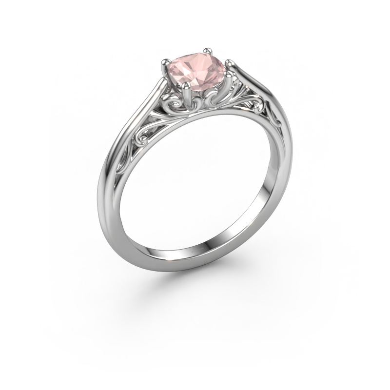 Image of Engagement ring Shannon cus 585 white gold Morganite champagne 5 mm