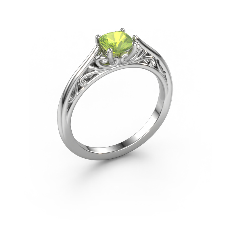 Image of Engagement ring Shannon cus 585 white gold Peridot 5 mm