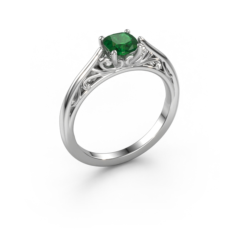 Image of Engagement ring Shannon cus 585 white gold Emerald 5 mm