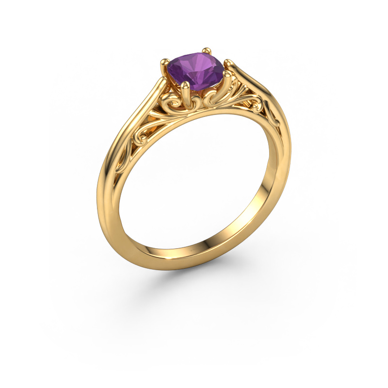 Image of Engagement ring Shannon cus 585 gold Amethyst 5 mm
