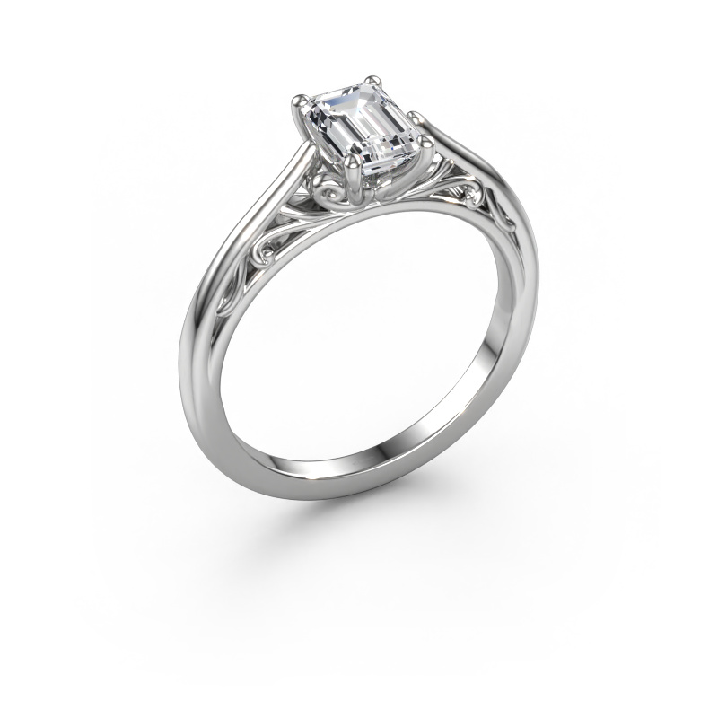 Image de Bague de fiançailles Shannon eme 950 platine Diamant synthétique 0.90 crt