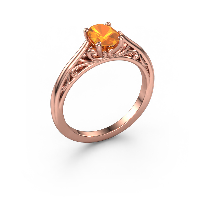 Image of Engagement ring Shannon ovl 585 rose gold Citrin 7x5 mm