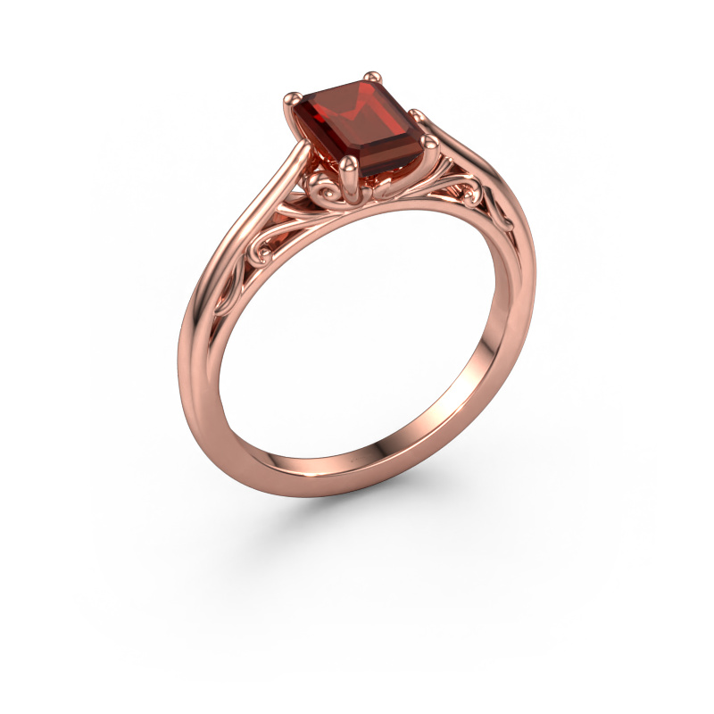 Image of Engagement ring Shannon eme 585 rose gold Garnet 7x5 mm