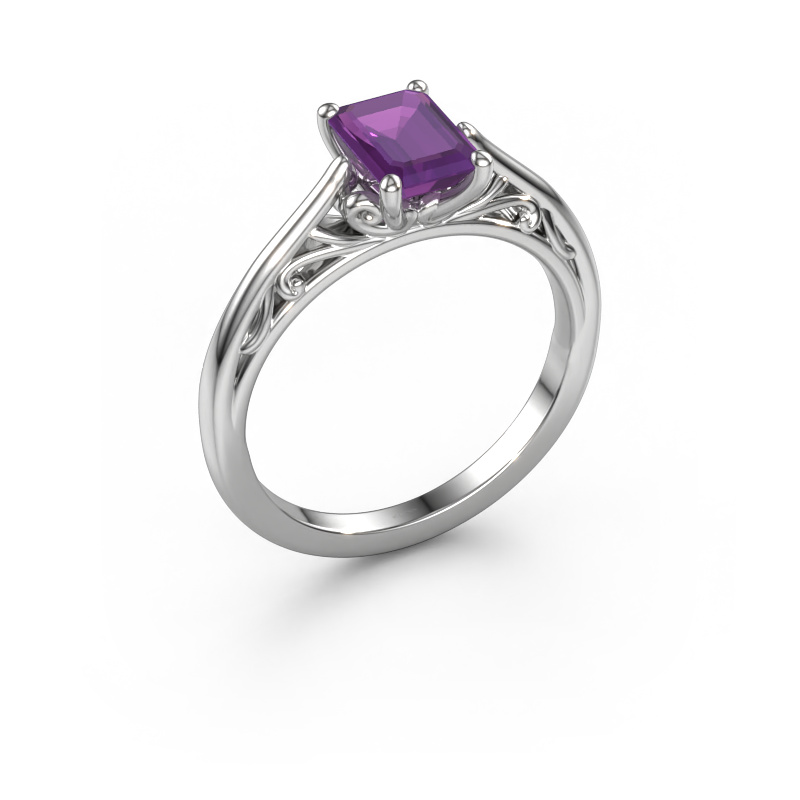 Bild von Verlobungsring Shannon eme 950 Platin Amethyst 7x5 mm