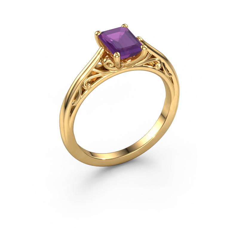 Bild von Verlobungsring Shannon eme 585 Gold Amethyst 7x5 mm