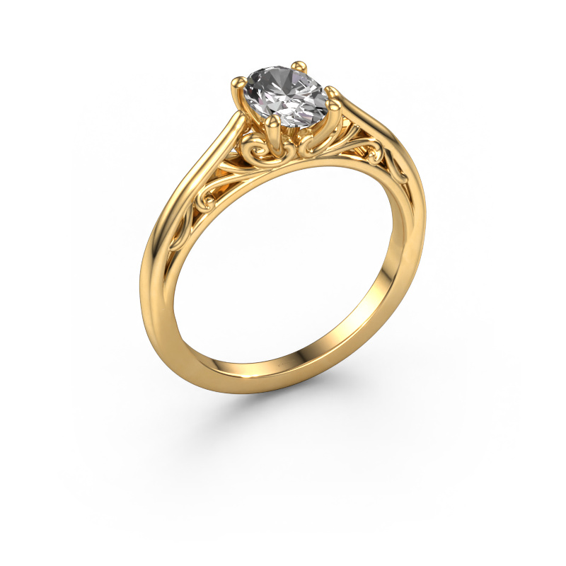 Image of Engagement ring Shannon ovl 585 gold Zirconia 7x5 mm