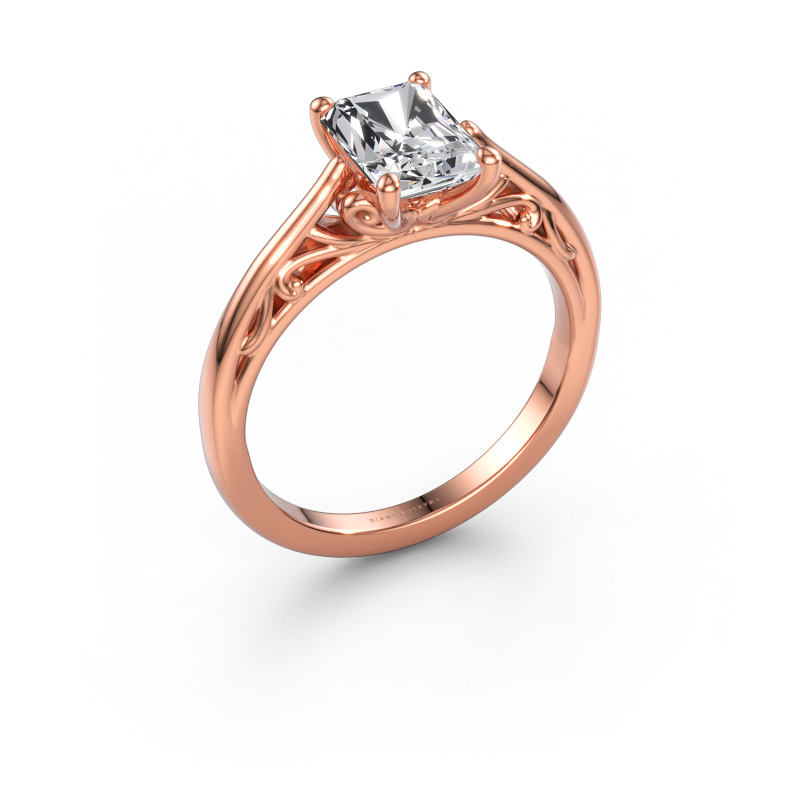 Immagine di Anello di fidanzamento Shannon rad 585 oro rosa Diamante lab grown 1.50 crt