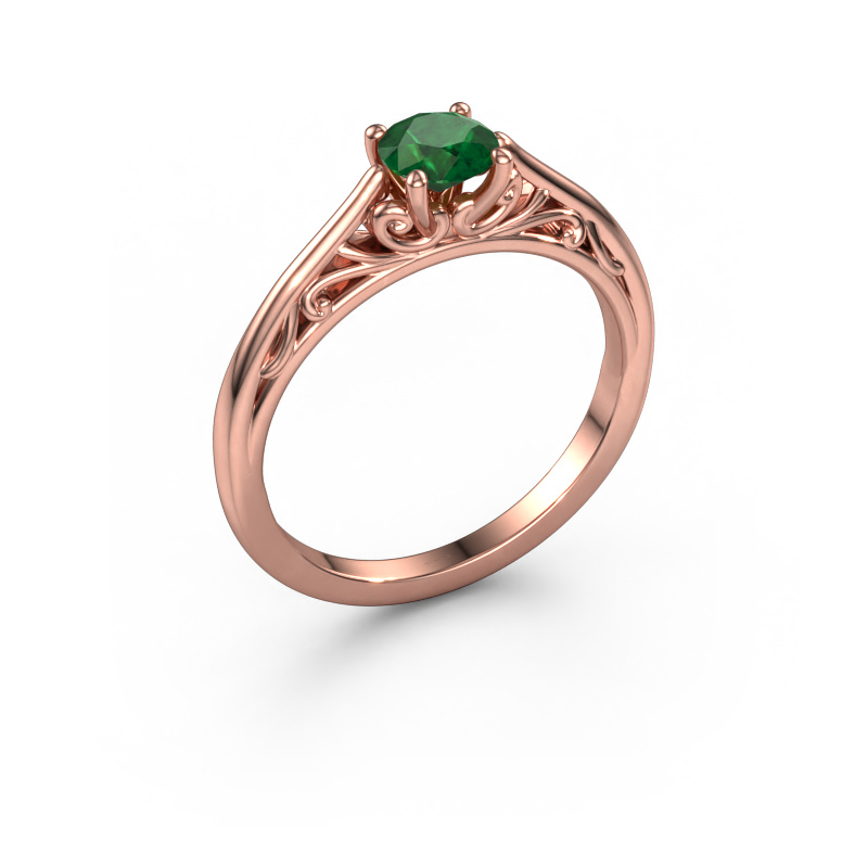 Bild von Verlobungsring Shannon rnd 585 Roségold Smaragd 5 mm