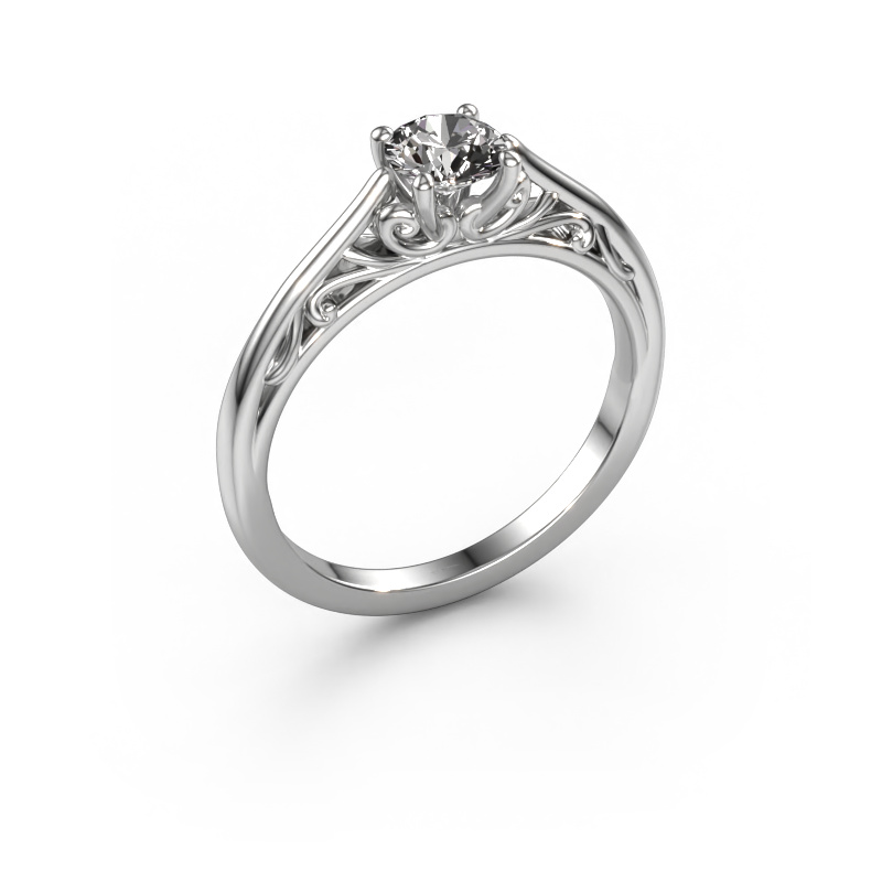 Image of Engagement ring Shannon rnd 950 platinum Custom diamond 5 mm