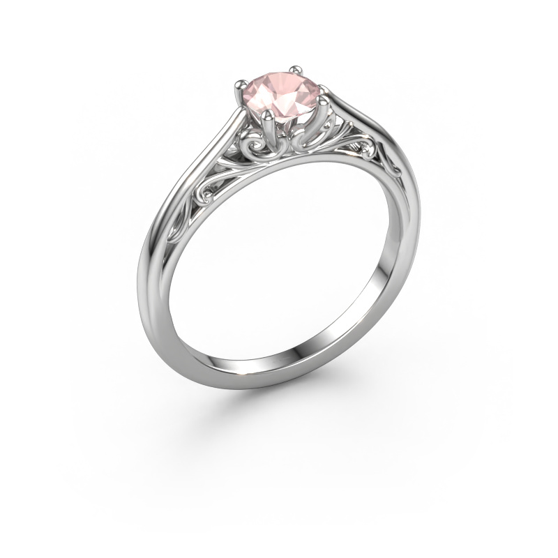 Image of Engagement ring Shannon rnd 950 platinum Morganite champagne 5 mm