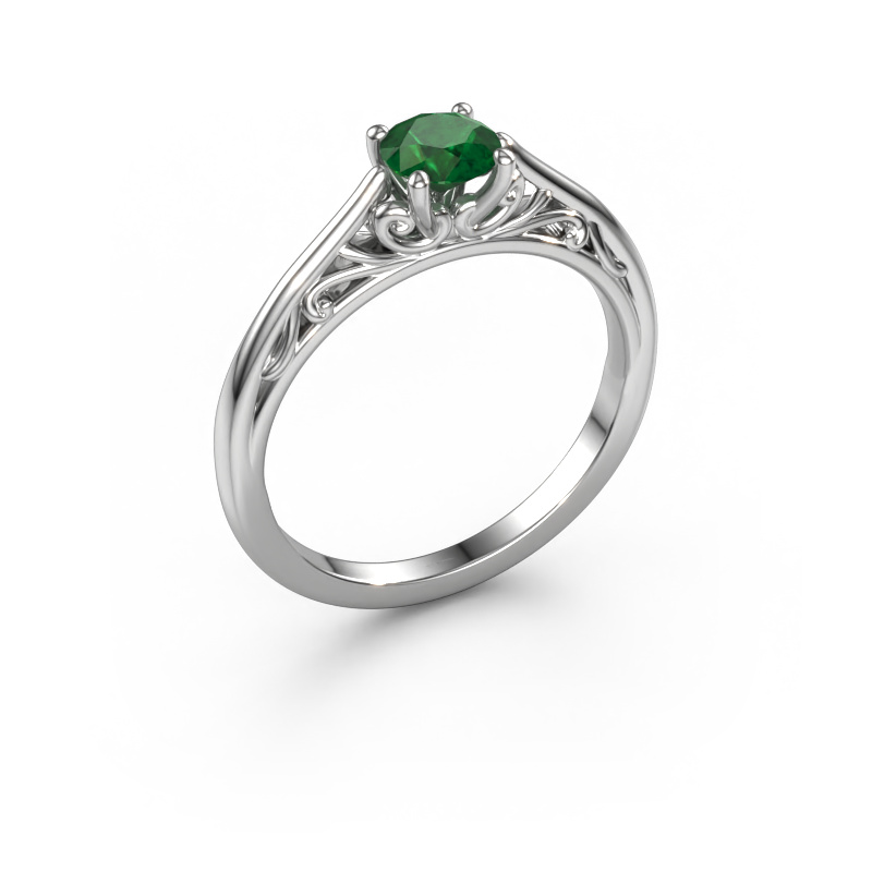 Image of Engagement ring Shannon rnd 950 platinum Emerald 5 mm