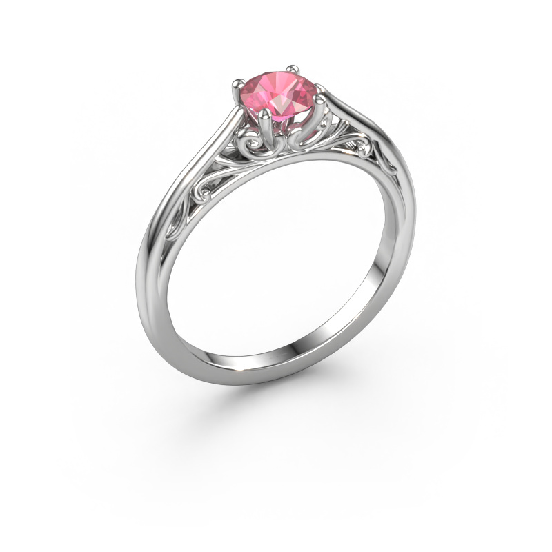 Image of Engagement ring Shannon rnd 585 white gold Tourmaline pink 5 mm