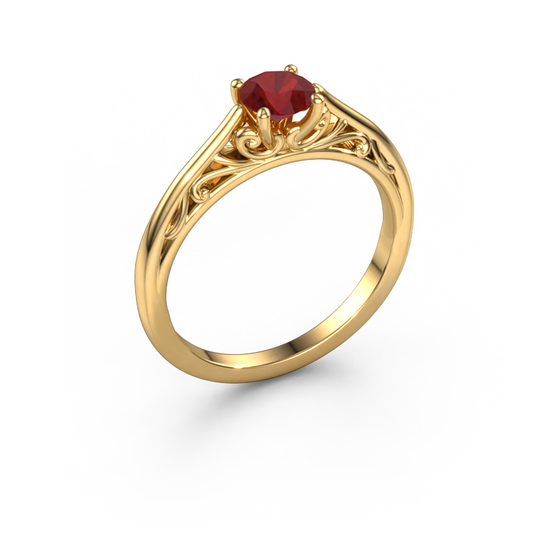 Image of Engagement ring Shannon rnd 585 gold Ruby 5 mm