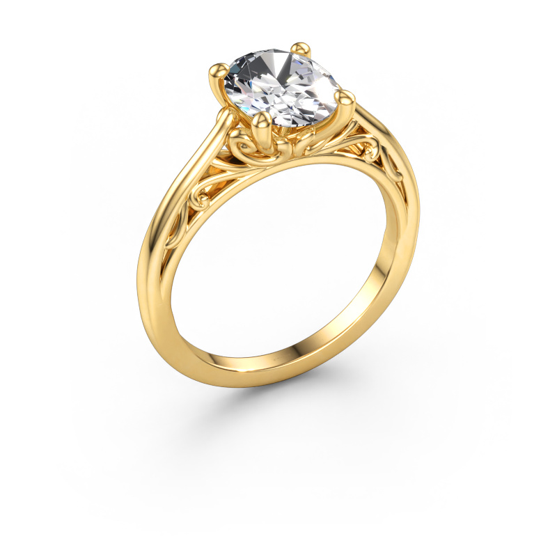 Bild av Förlovningsring Shannon ovl 585 gult guld Labbodlad diamant 1.80 crt