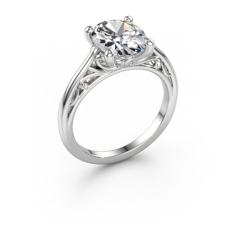 Bild av Förlovningsring Shannon ovl 585 vitt guld Labbodlad diamant 2.70 crt
