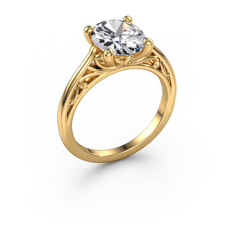 Image of Engagement ring Shannon ovl 585 gold Lab grown diamond 2.70 crt
