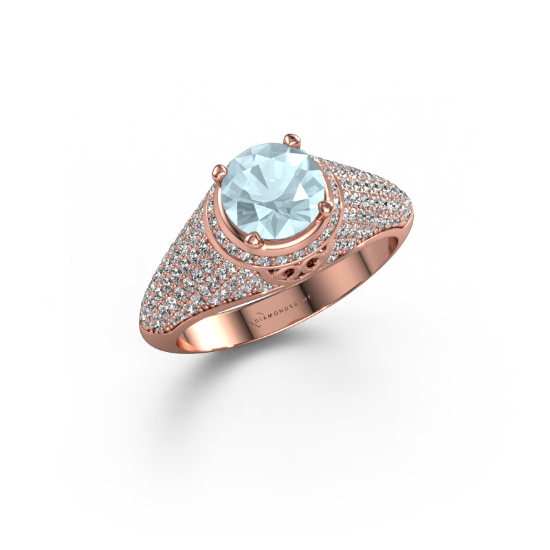 Image of Ring sharee 585 rose gold Aquamarine 6.5 mm