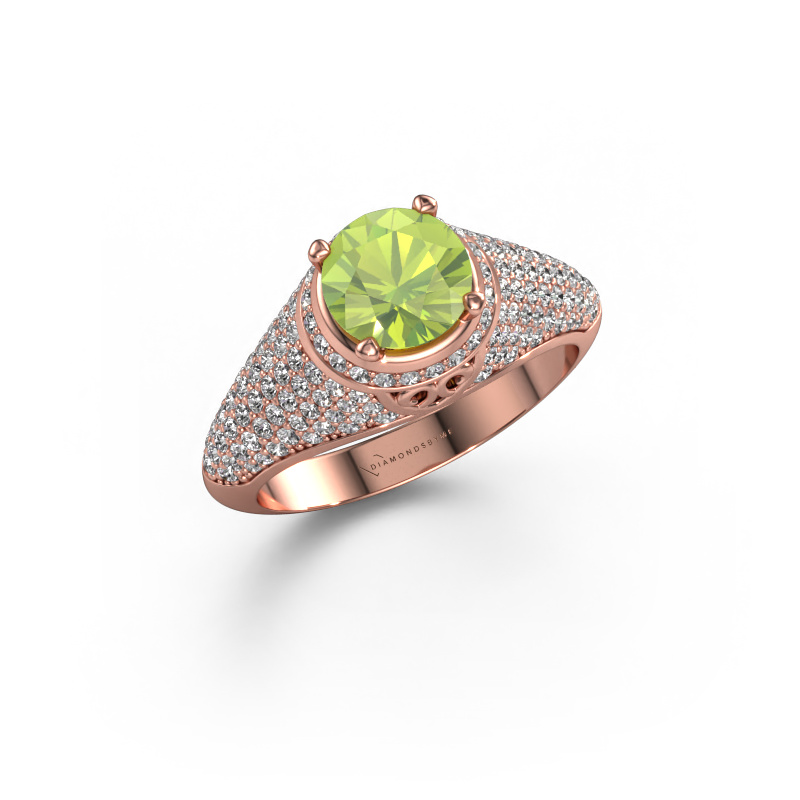 Image of Ring sharee 585 rose gold Peridot 6.5 mm