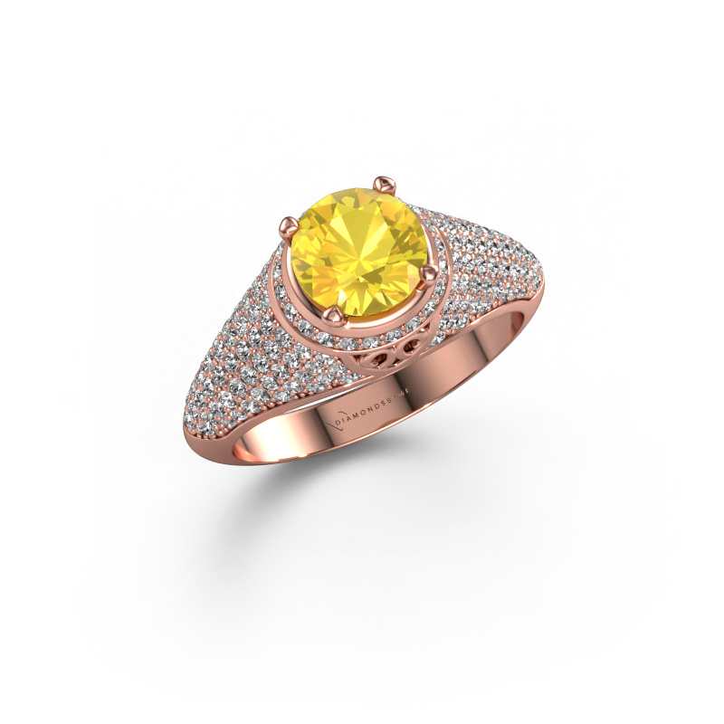 Image of Ring sharee 585 rose gold Yellow sapphire 6.5 mm