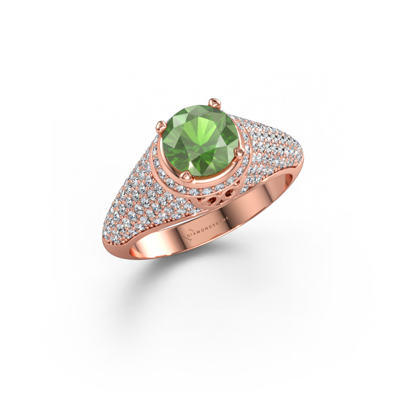 Immagine di Anello sharee 585 oro rosa Tormalina verde 6.5 mm