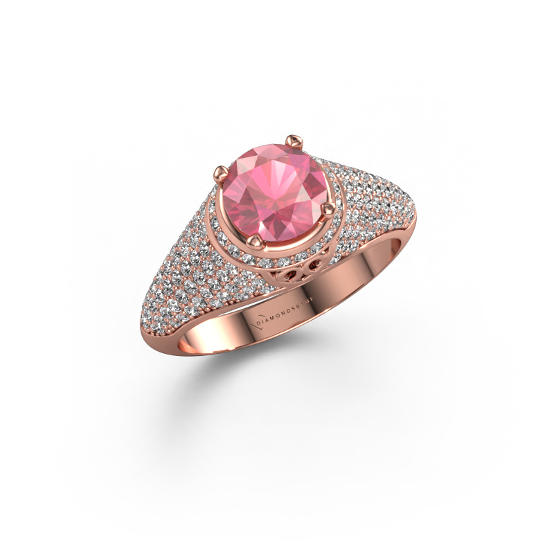 Image of Ring sharee 585 rose gold Tourmaline pink 6.5 mm
