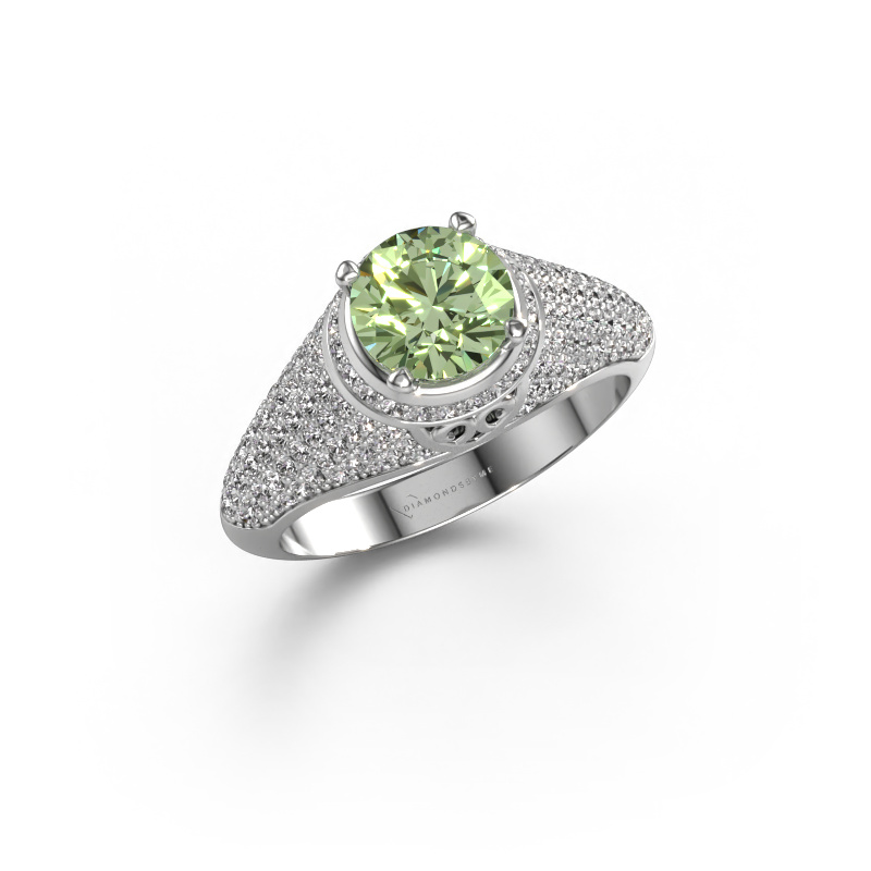 Image of Ring sharee 950 platinum Green lab grown diamond 6.5 mm