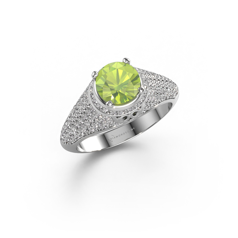 Image of Ring sharee 585 white gold Peridot 6.5 mm