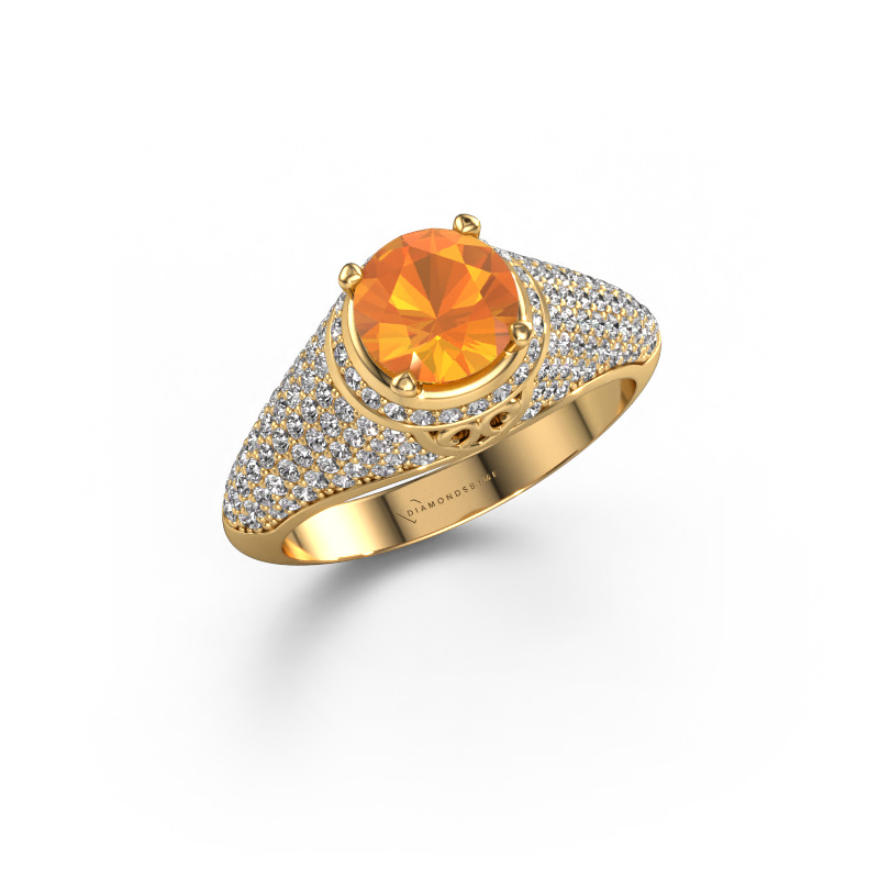 Image de Bague sharee 585 or jaune Citrine 6.5 mm
