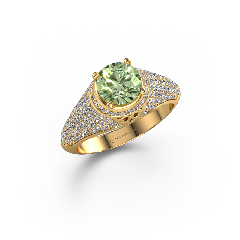 Bild von Ring sharee 585 Gold Grüner Labor-Diamant 6.5 mm