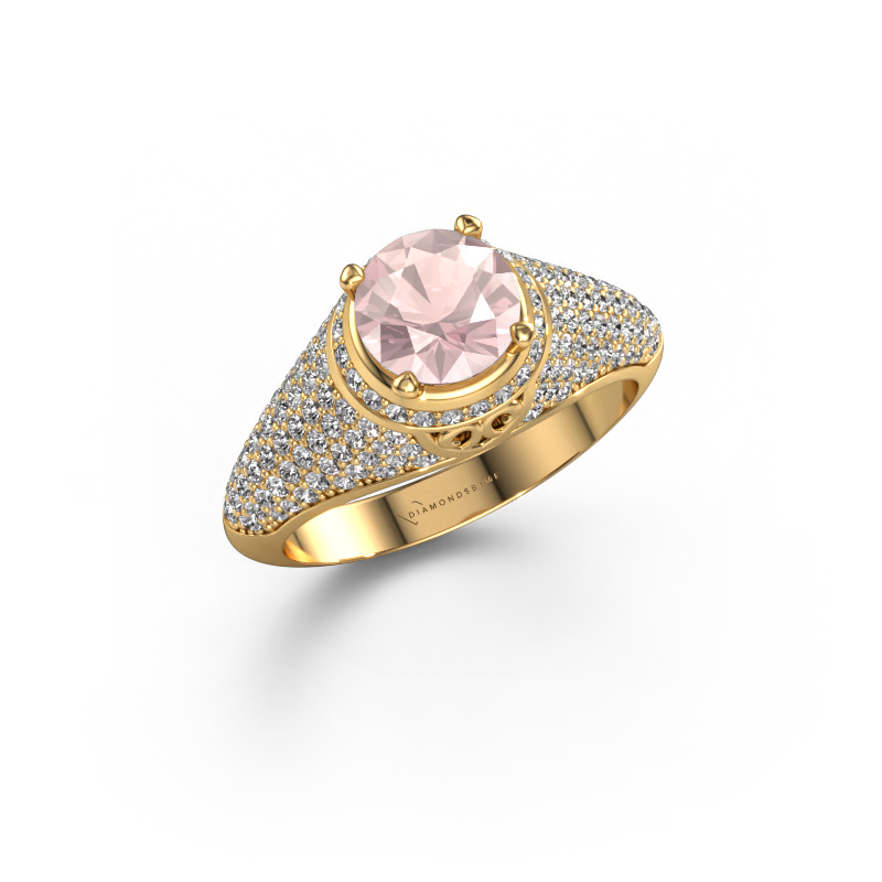 Image de Bague sharee 585 or jaune Champagne morganite 6.5 mm