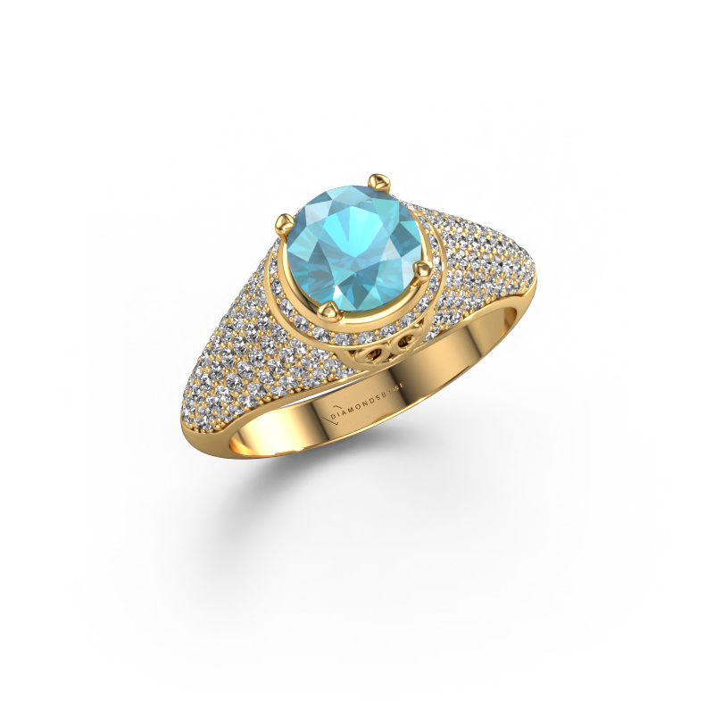 Image of Ring sharee 585 gold Blue topaz 6.5 mm