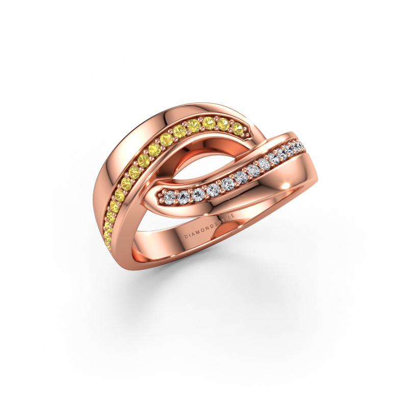 Immagine di Anello Sharita 585 oro rosa Zaffiro giallo 1.2 mm
