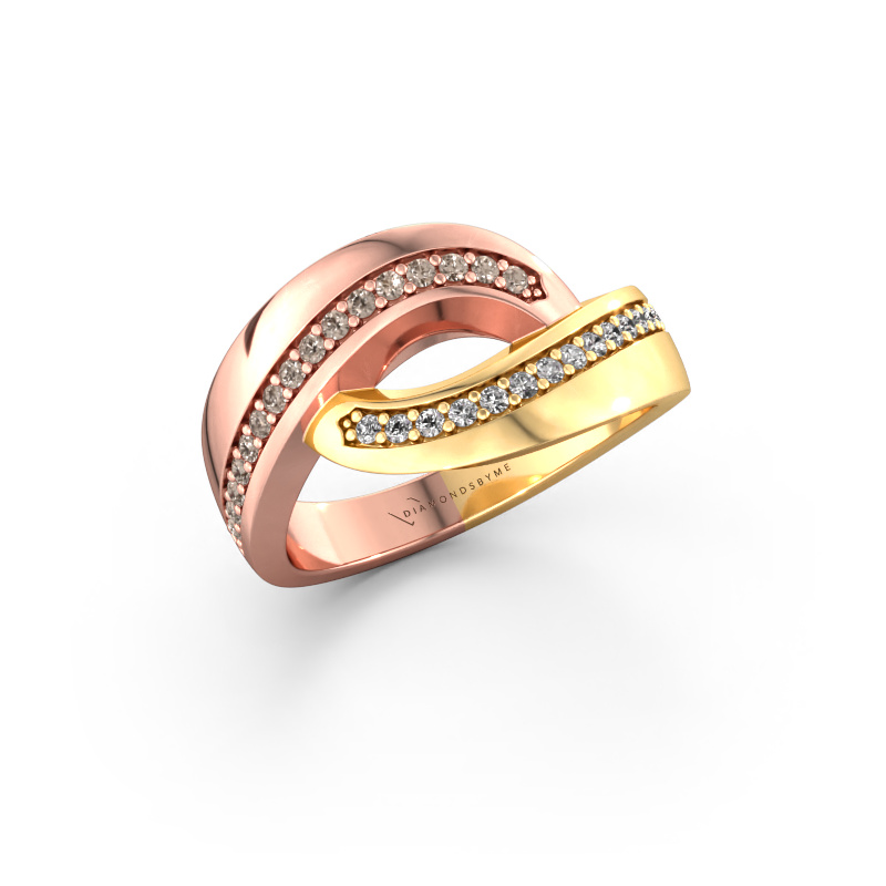 Bild von Ring Sharita 585 Roségold Braun Diamant 0.24 crt