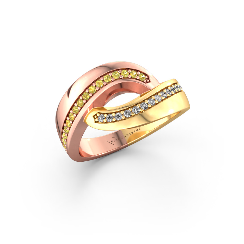 Image de Bague Sharita 585 or rose Saphir jaune 1.2 mm