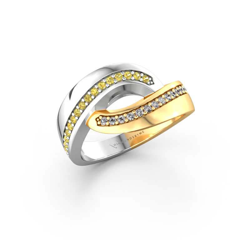 Image de Bague Sharita 585 or blanc Saphir jaune 1.2 mm
