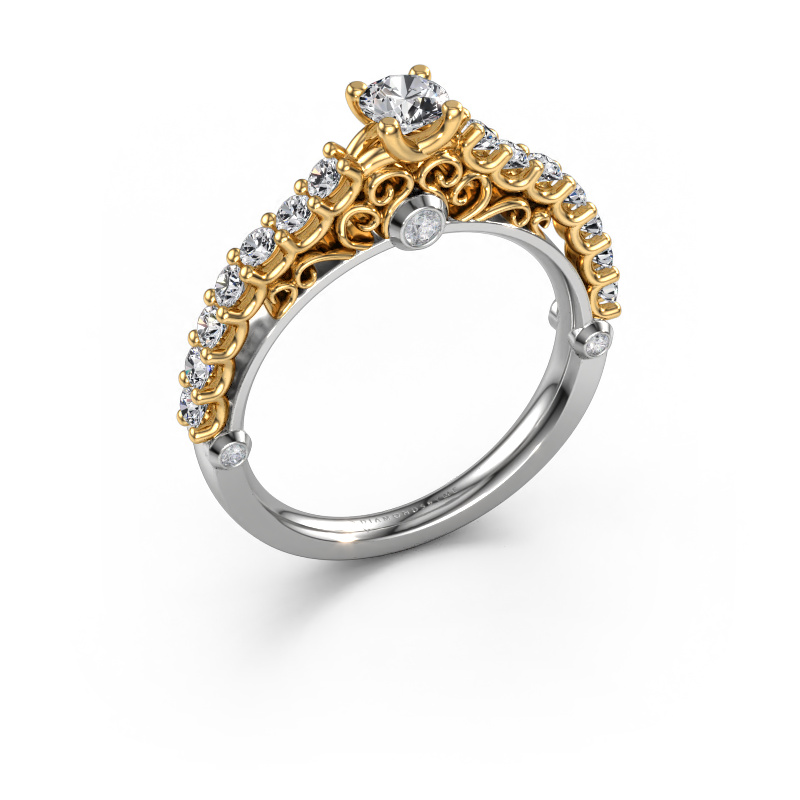Image de Bague de fiançailles Shaunda 585 or blanc Diamant synthétique 0.75 crt