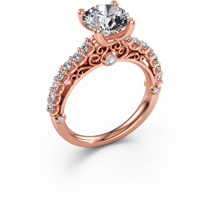 Bild av Förlovningsring Shaunda 585 roséguld Labbodlad diamant 2.500 crt