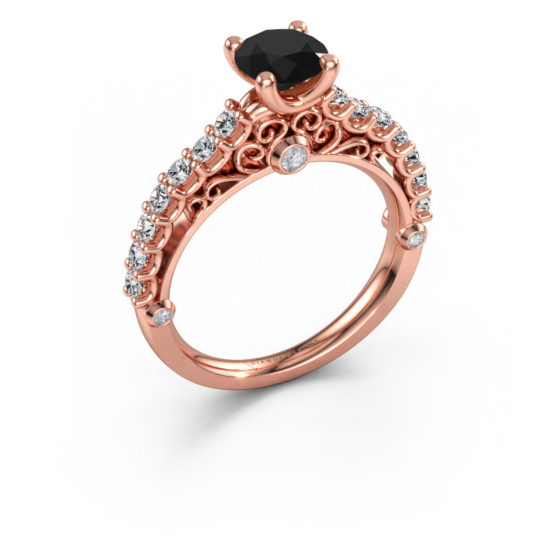 Bild av Förlovningsring Shaunda 585 roséguld Svart diamant 1.46 crt