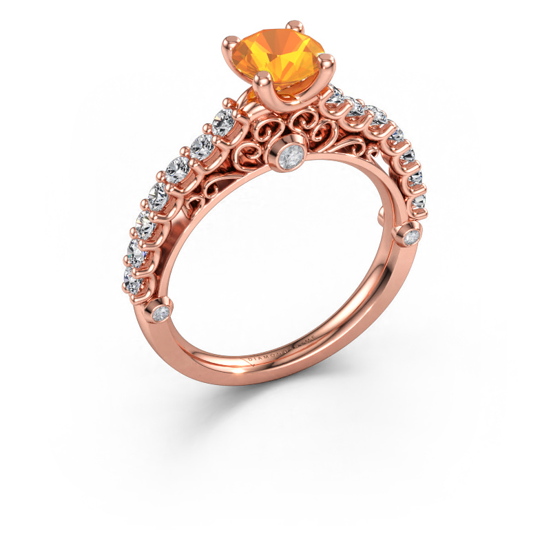 Immagine di Anello di fidanzamento Shaunda 585 oro rosa Citrino 6 mm