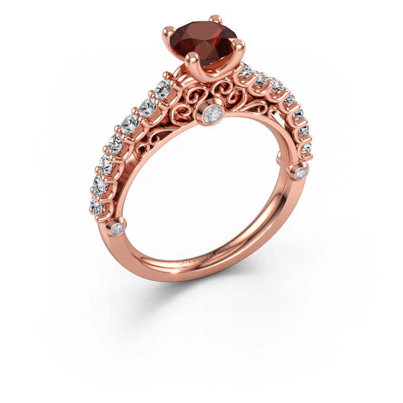 Bild av Förlovningsring Shaunda 585 roséguld Granat 6 mm