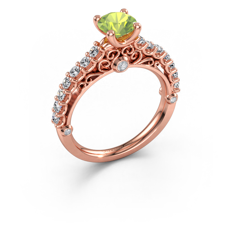 Immagine di Anello di fidanzamento Shaunda 585 oro rosa Peridoto 6 mm