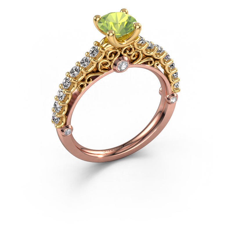 Image of Engagement ring Shaunda 585 rose gold Peridot 6 mm