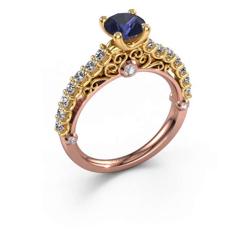Image of Engagement ring Shaunda 585 rose gold Sapphire 6 mm