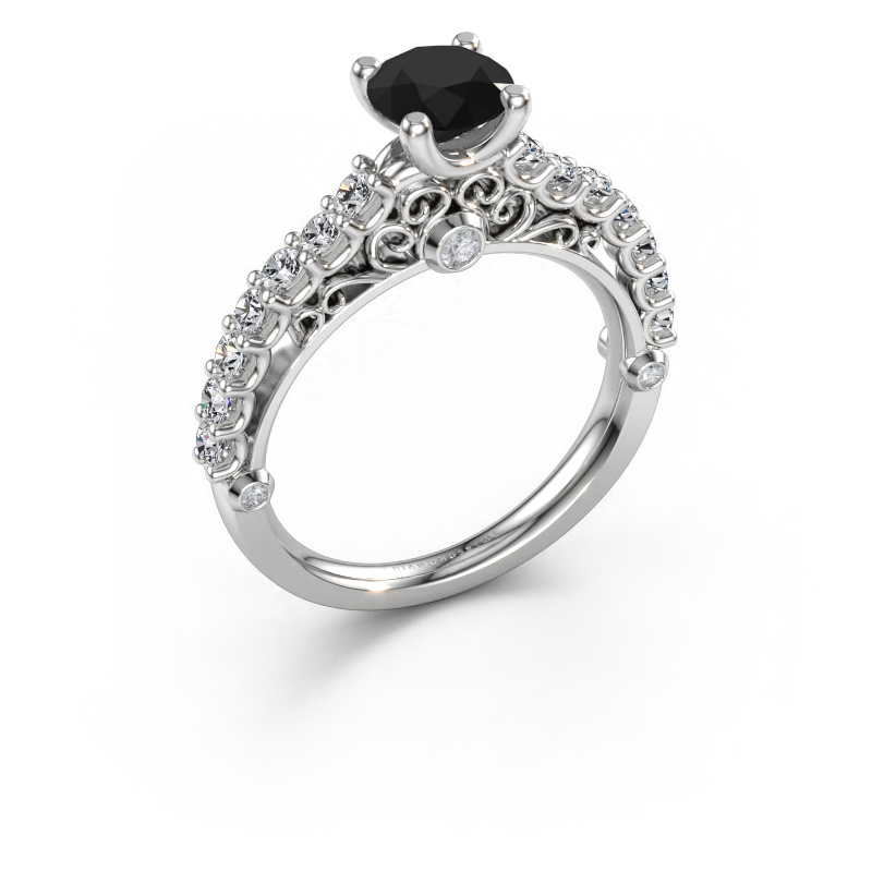Bild av Förlovningsring Shaunda 585 vitt guld Svart diamant 1.46 crt