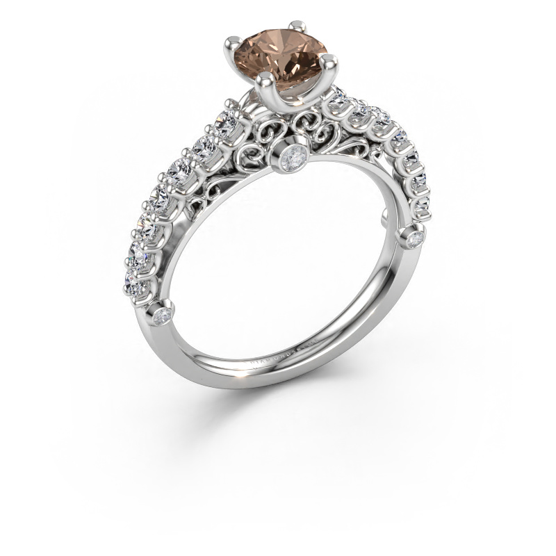 Immagine di Anello di fidanzamento Shaunda 585 oro bianco Diamante marrone 1.30 crt