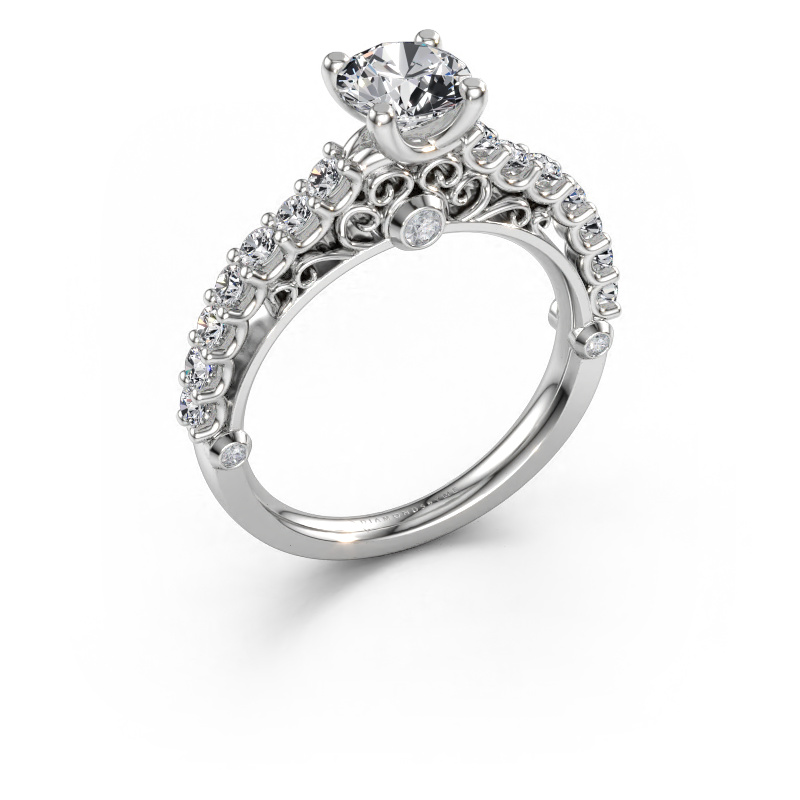 Immagine di Anello di fidanzamento Shaunda 585 oro bianco Diamante a tua scelta 6 mm